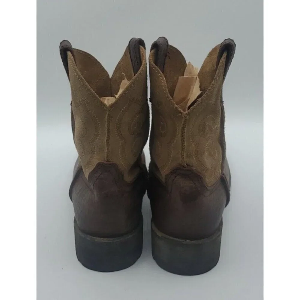 LAREDO Youth Little Prowler Size 13 .5 D Dark Brown / Tan Boots Square Toe